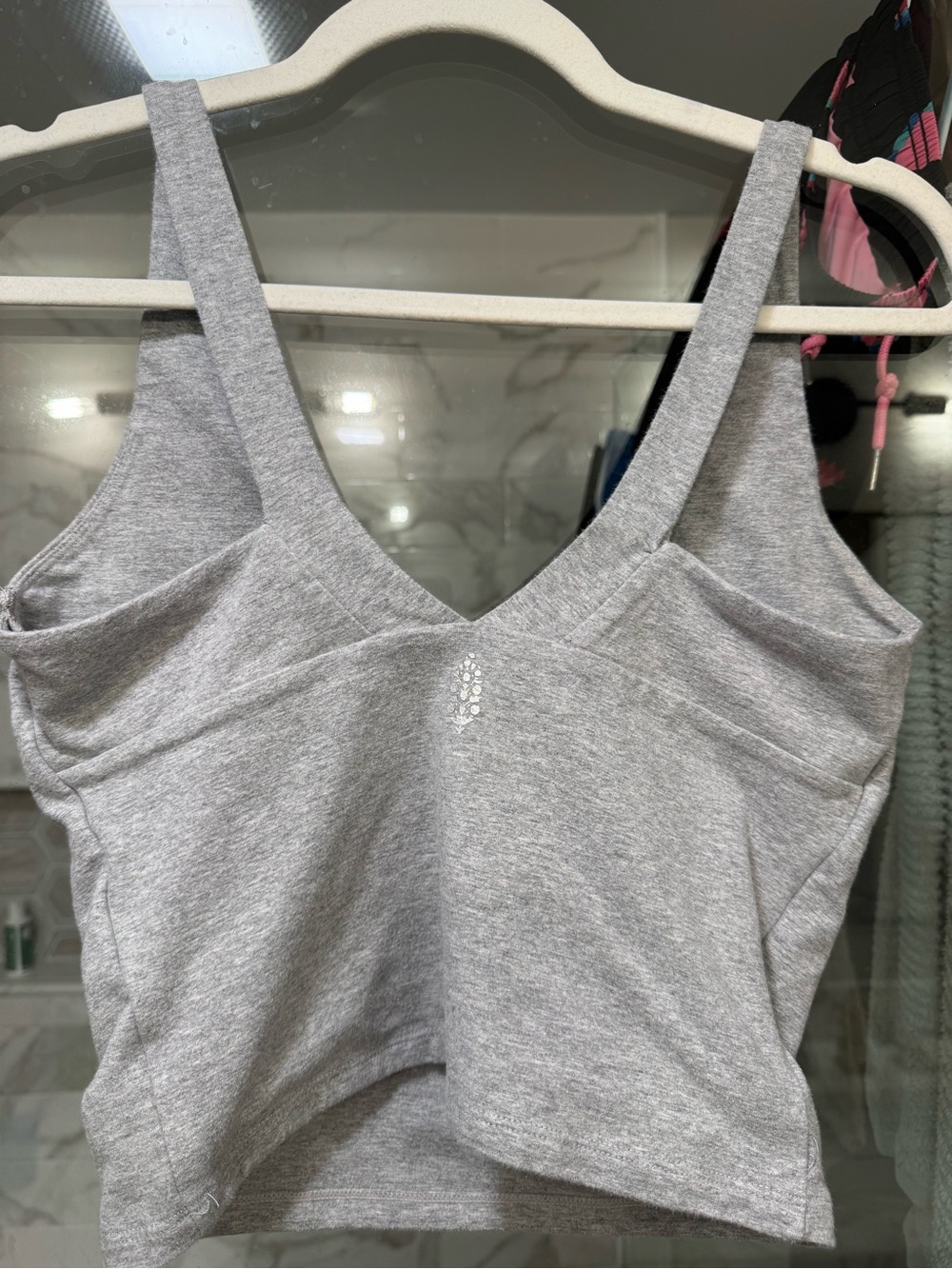 FP Movement by Free People Heather Gray Cropped V-Neck Tank